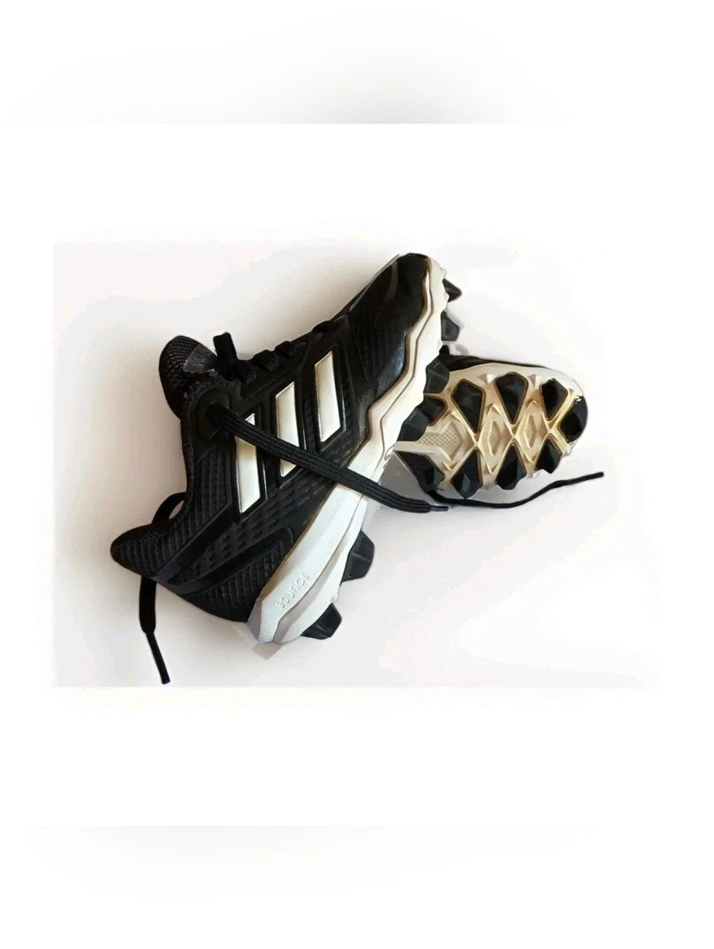 Adidas Icon Bounce Low Baseball Cleats Black Youth Size 11 Football Boys Girls